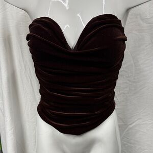 Express Dark Brown Strapless Dress